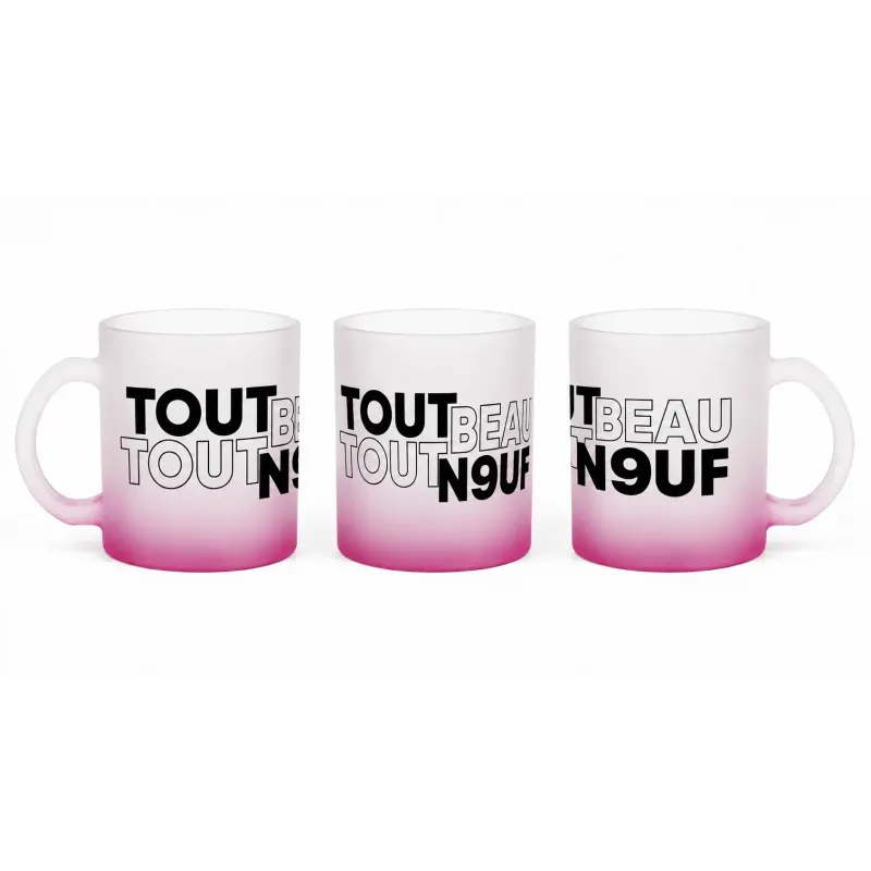 Mug en verre givré Tout Beau Tout N9uf - TBT9