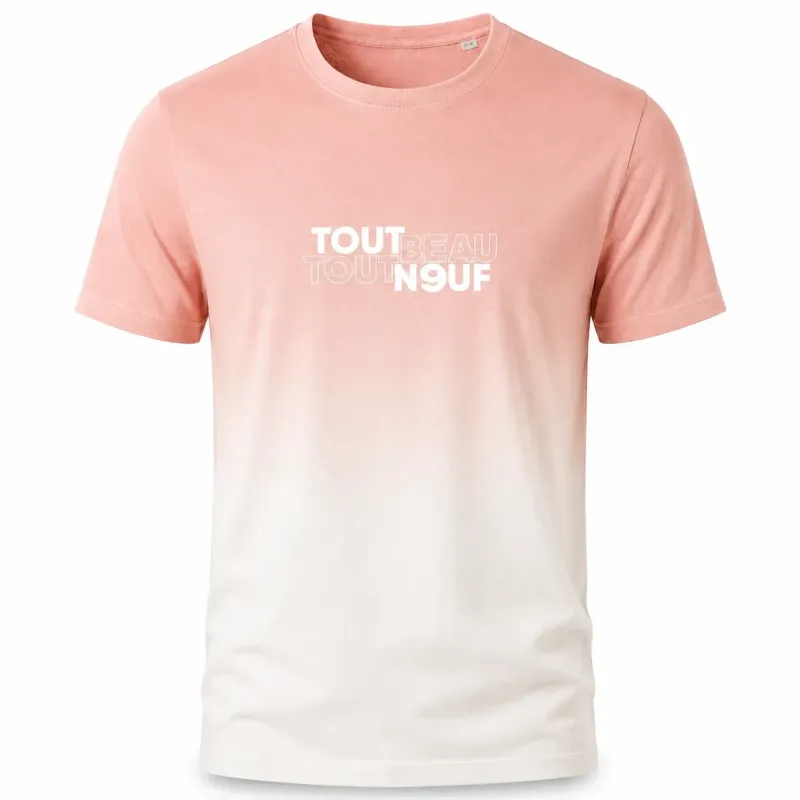 T-shirt Unisexe Ecoresponsable dip & Dye Brodé Tout Beau Tout N9uf - TBT9